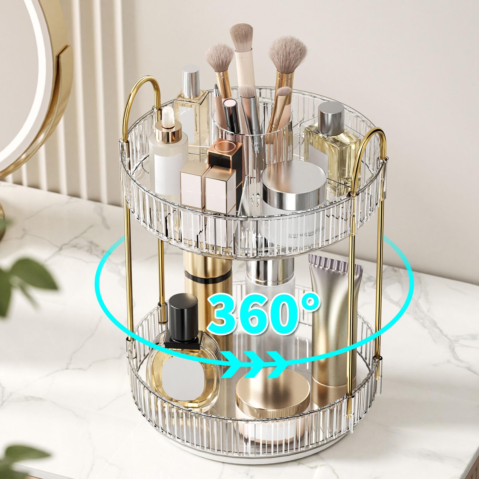 Oifecsie bathroom countertop organizer fits compact spaces and keeps essentials organized.