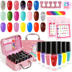 Oisacirg kids nail polish set color palette with 20 shades for playful manicures