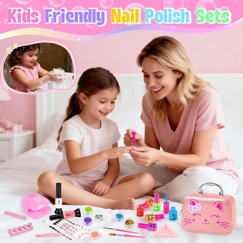 Oisacirg Kids Nail Polish Set sequins add shine for festive nail art ideas.