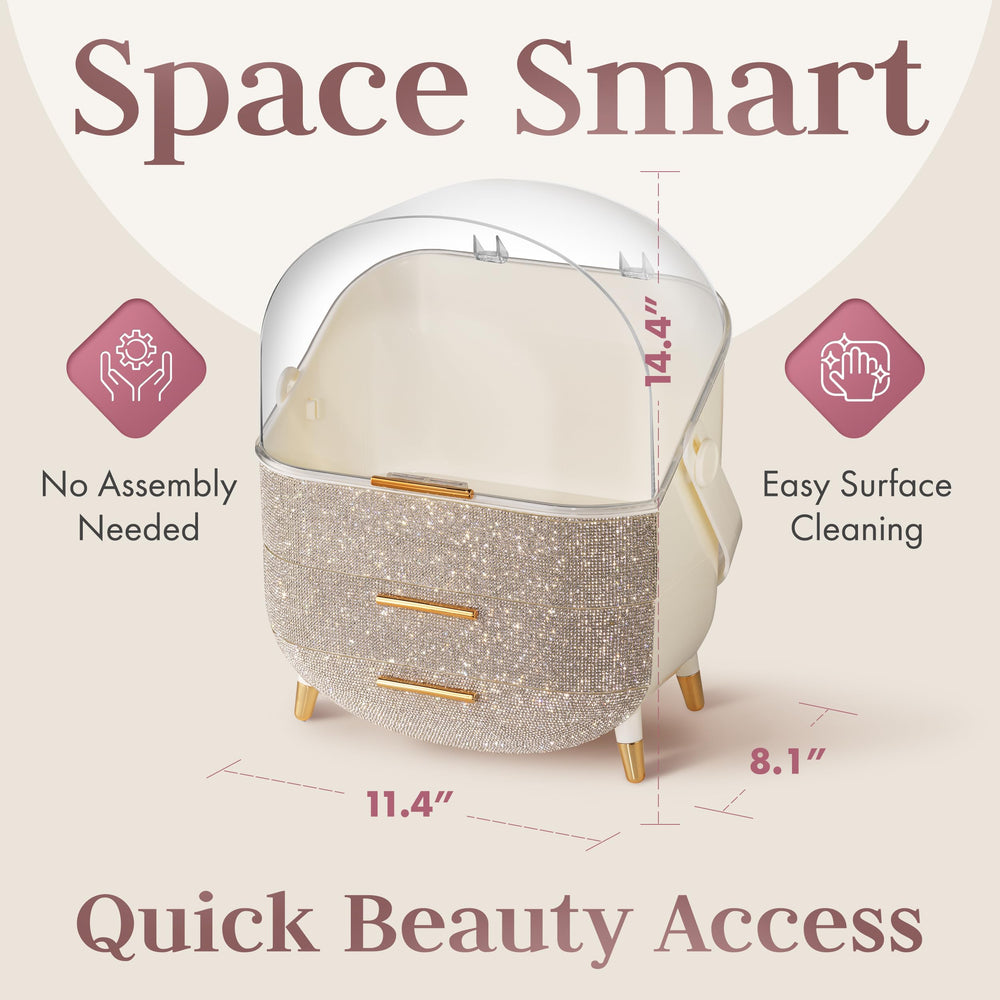 Oizeir carry-handle makes it easy to move your beauty setup between rooms.