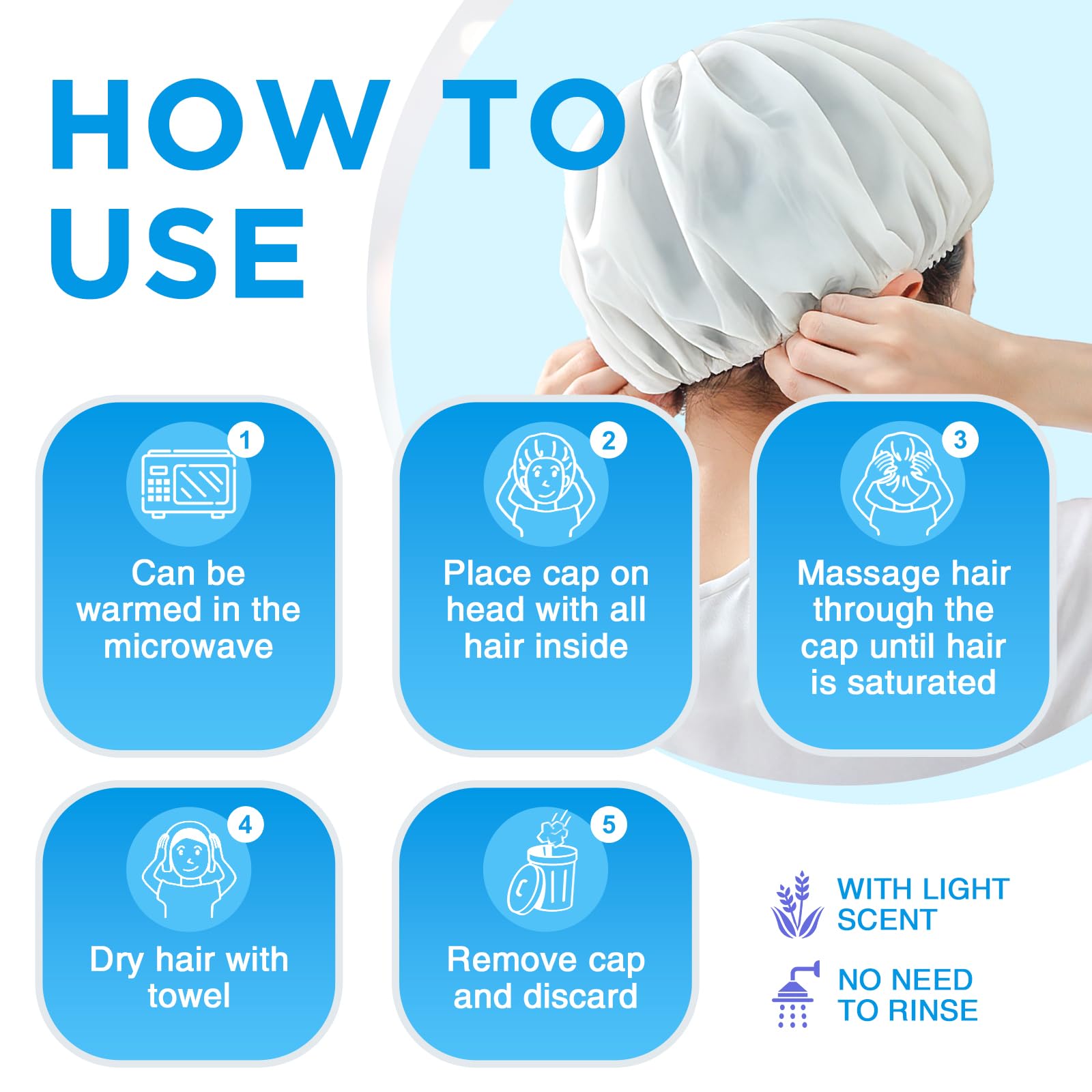 OK TAPE No Water Shampoo Caps individually wrapped packaging for hygienic, convenient on-the-go use.
