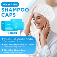 OK TAPE No Water Shampoo Caps verbena scent in travel-friendly packaging for easy care.