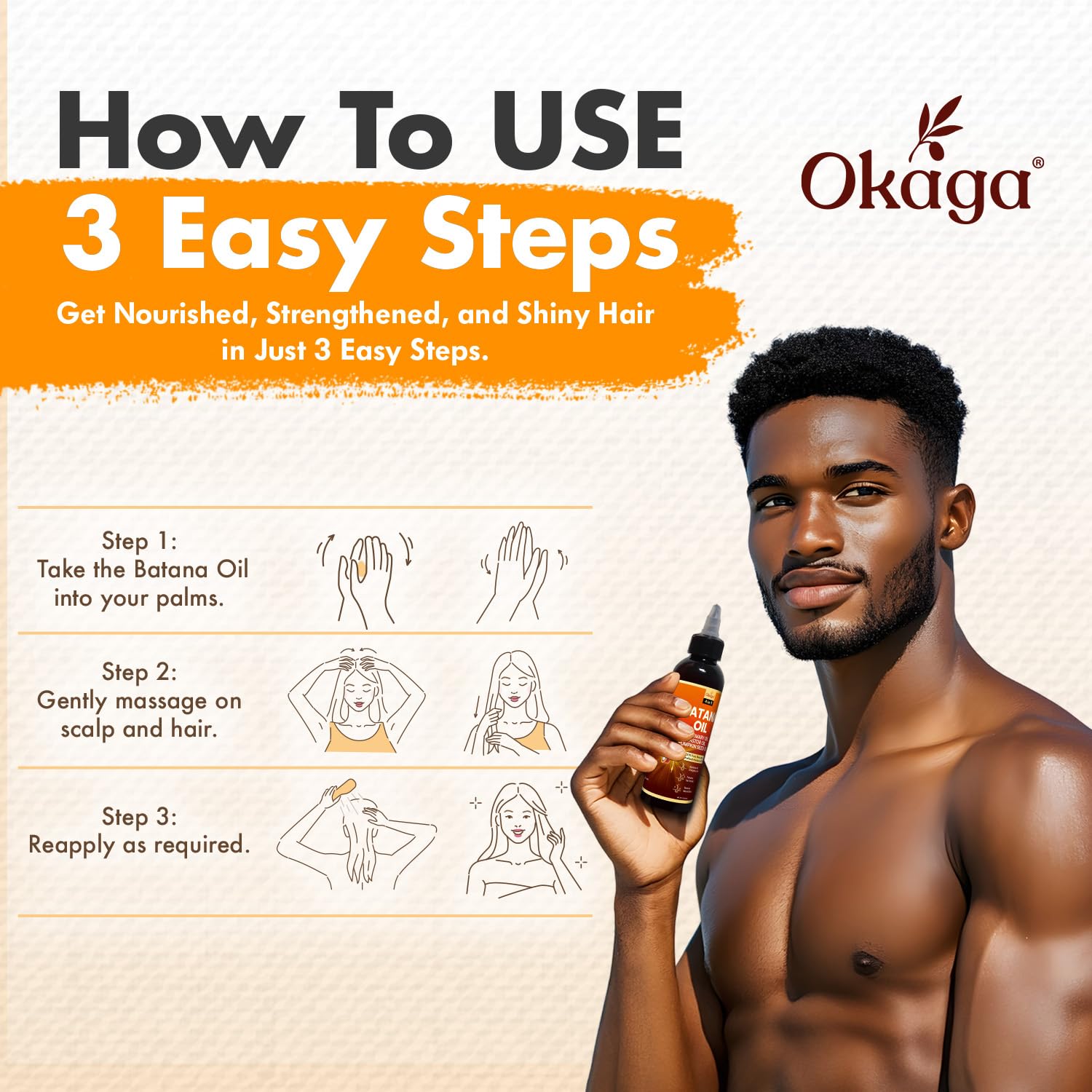 Okaga Batana Oil-scalp-massage-illustration revitalizes dry scalp with hydration