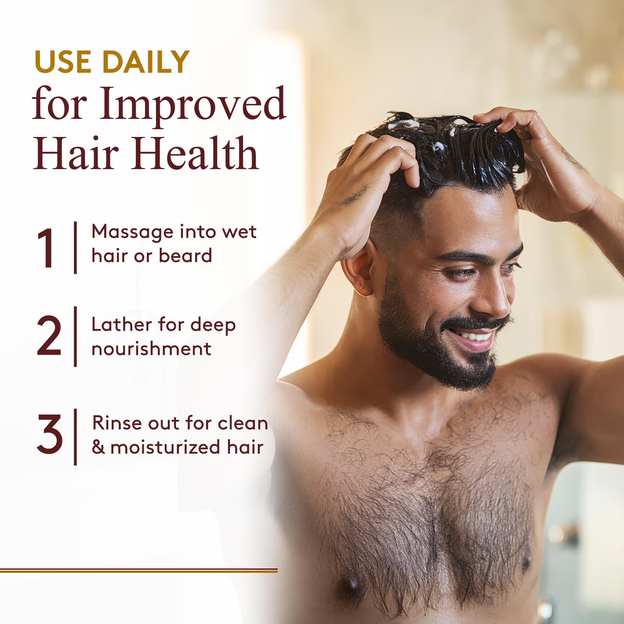 OKAY for MEN Castor Shampoo argan-oil-ingredient focuses on hydration and frizz control