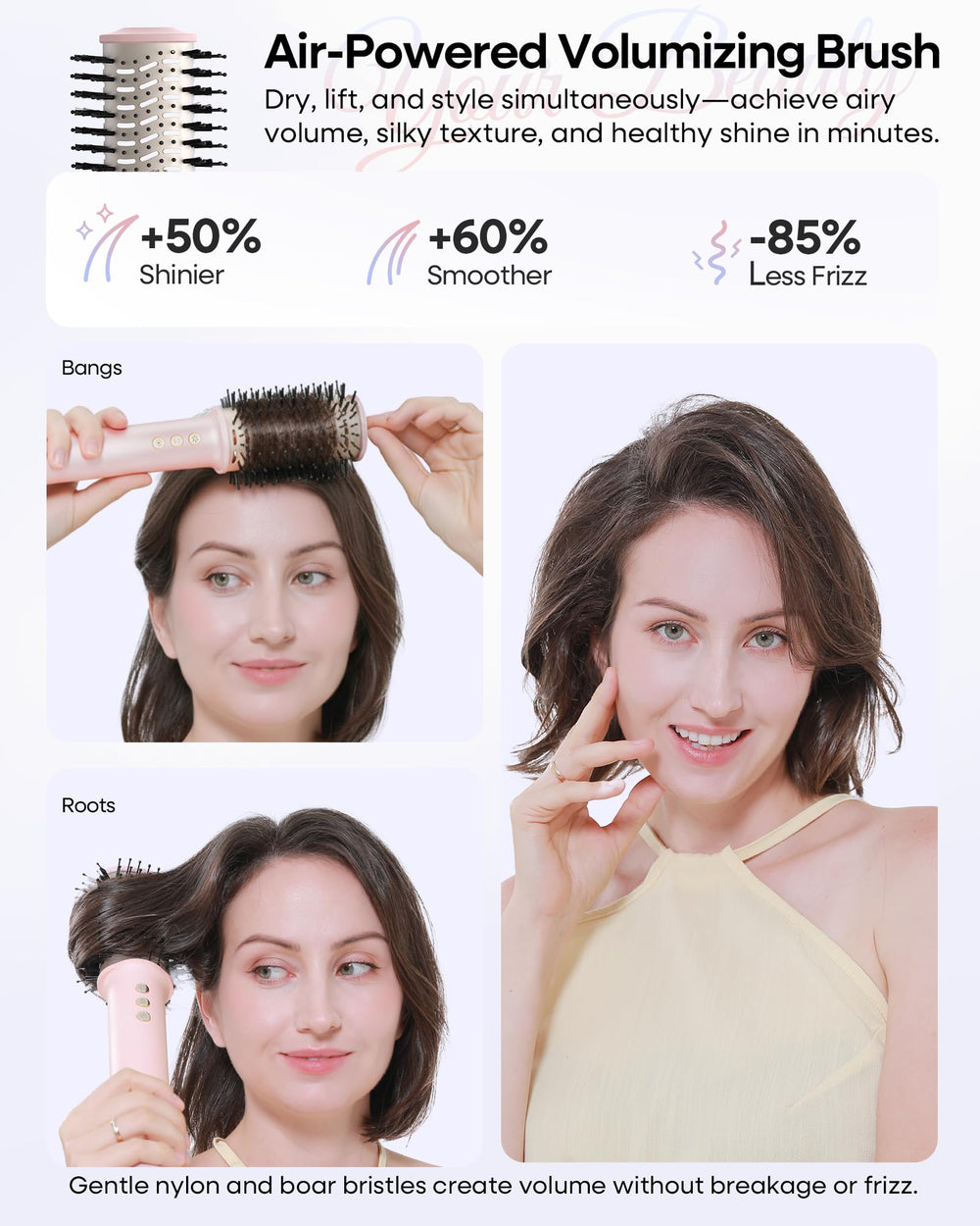 okaydeer coanda-technology curl illustration highlights effortless wrapping with gentle airflow