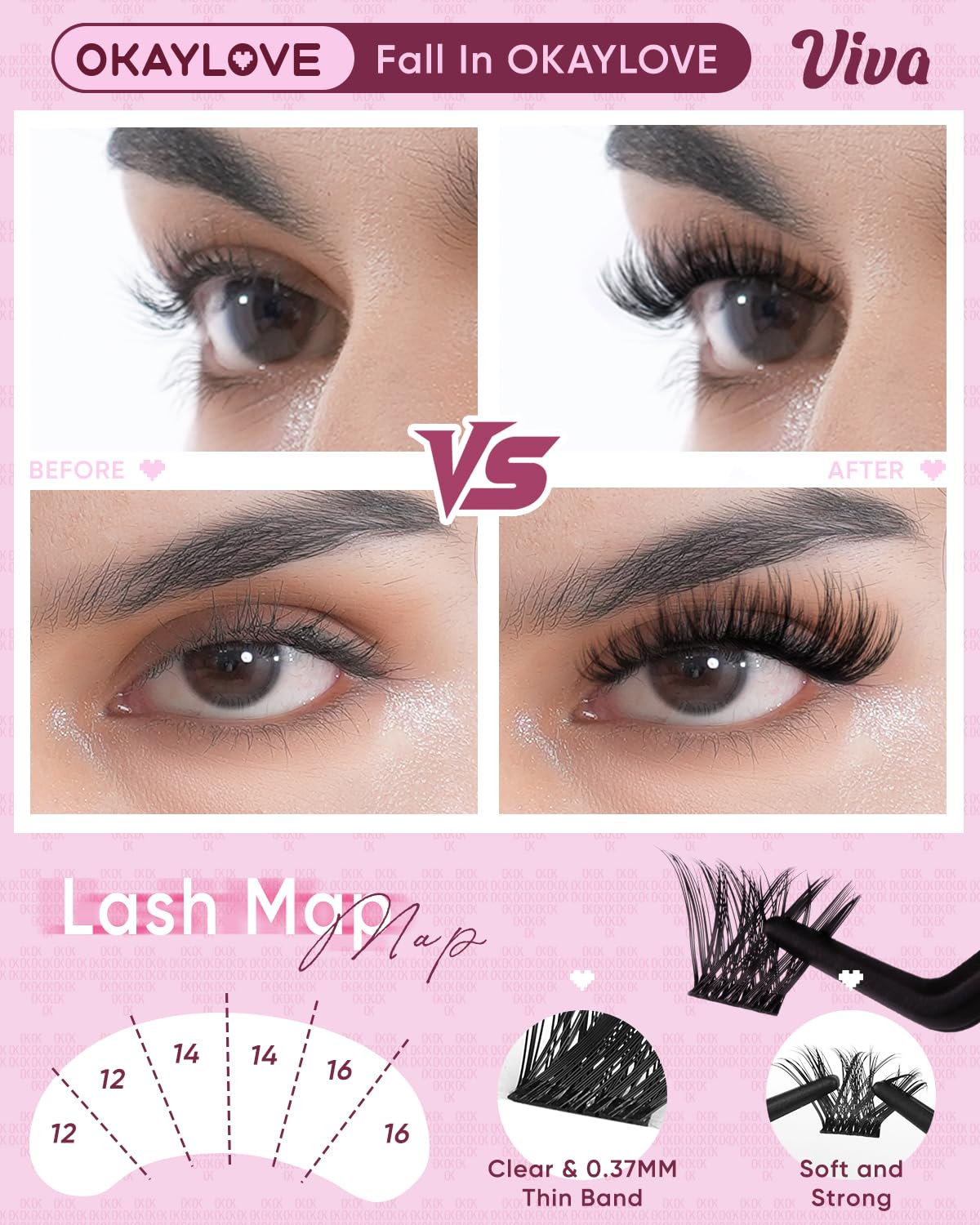 OKAYLOVE curved tweezers enabling precise DIY lash placement