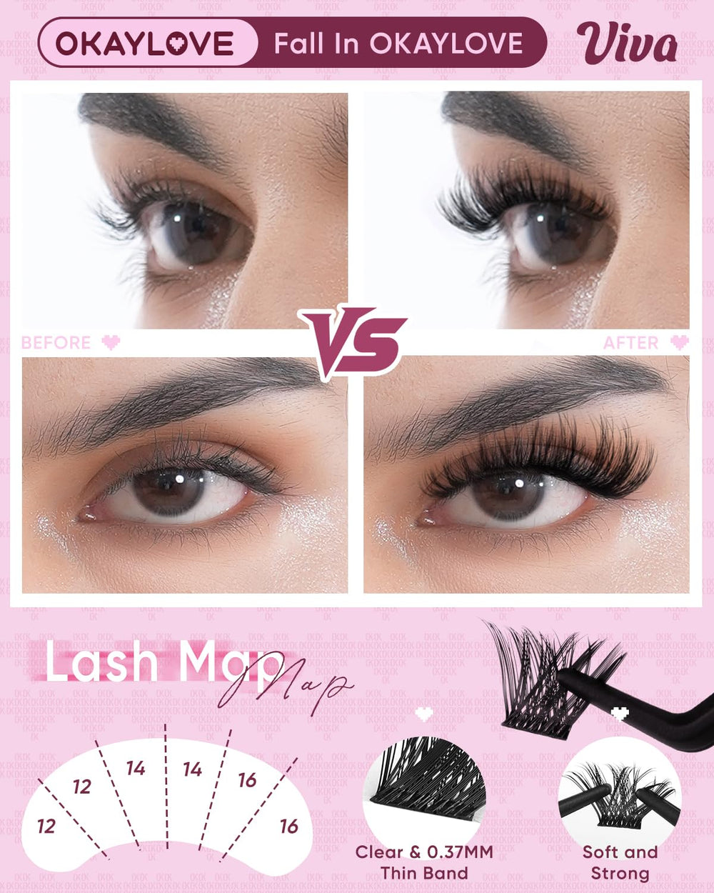OKAYLOVE curved tweezers enabling precise DIY lash placement