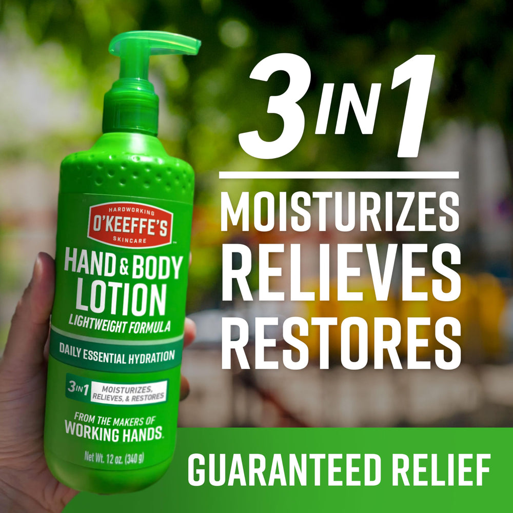 O'Keeffe's unscented formula label indicates fragrance-free hydration.