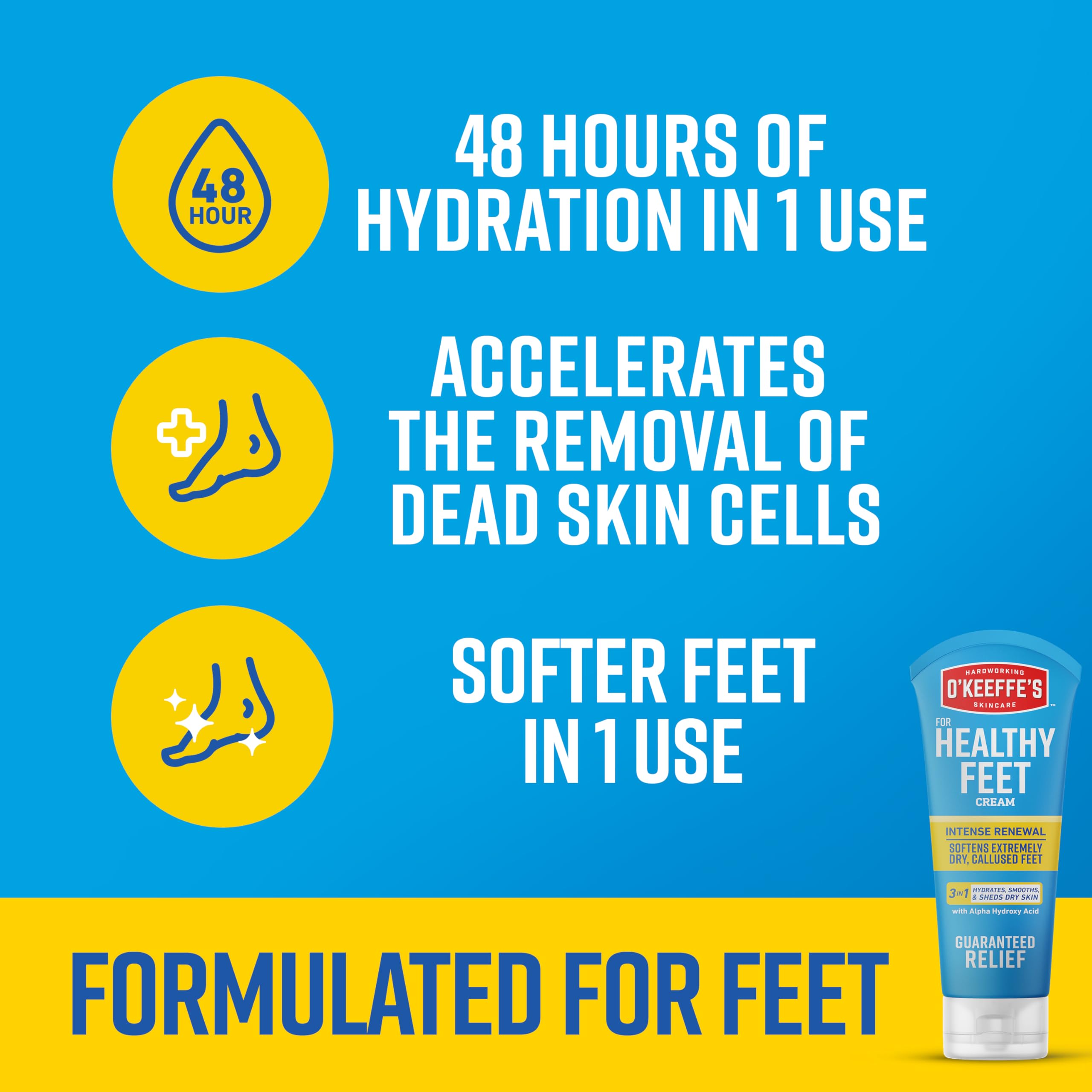 O'Keeffe's Healthy Feet cream texture being spread on skin