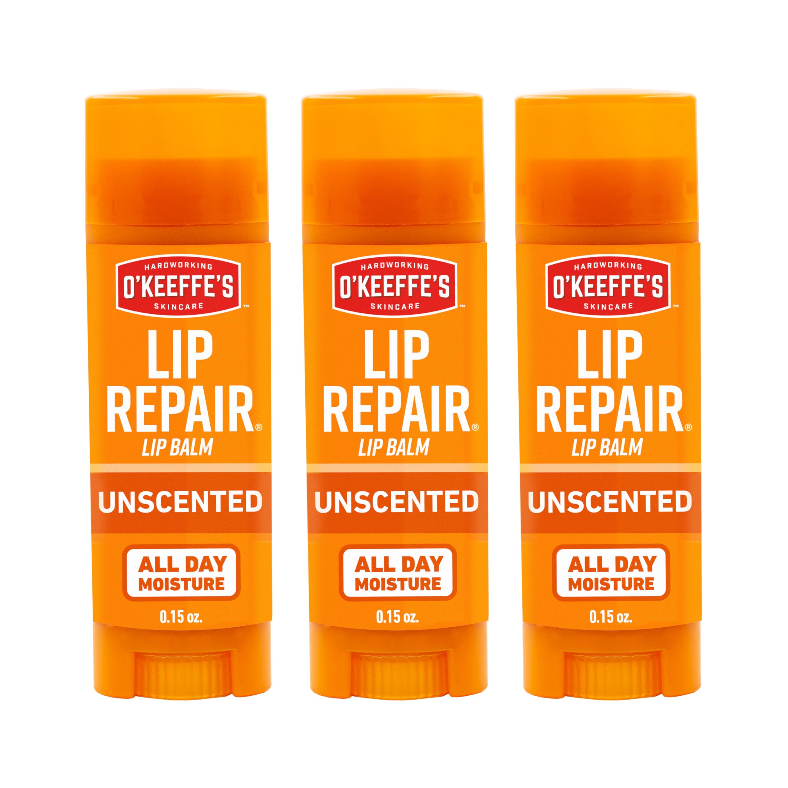 O'Keeffe's Lip Repair stick packaging shows portable moisture for extremely dry lips