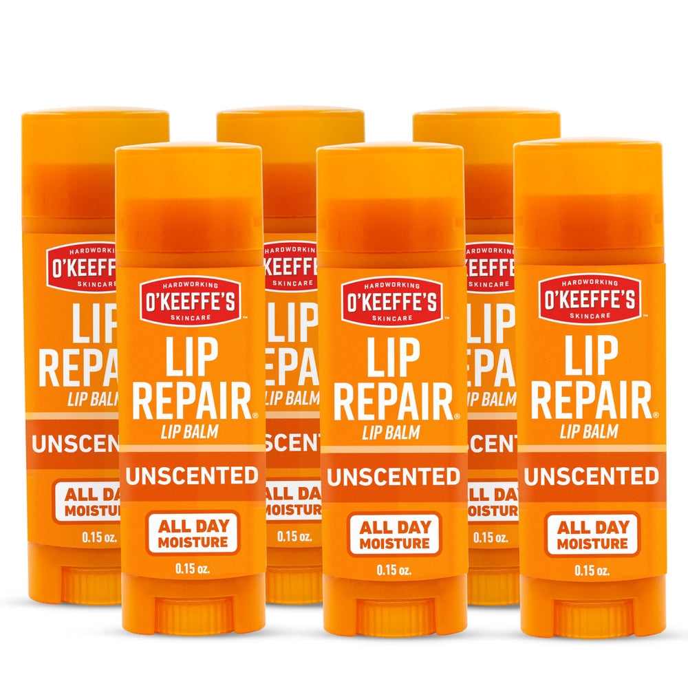 O'Keeffe's Lip Repair unscented stick packshot for on-the-go lip moisture