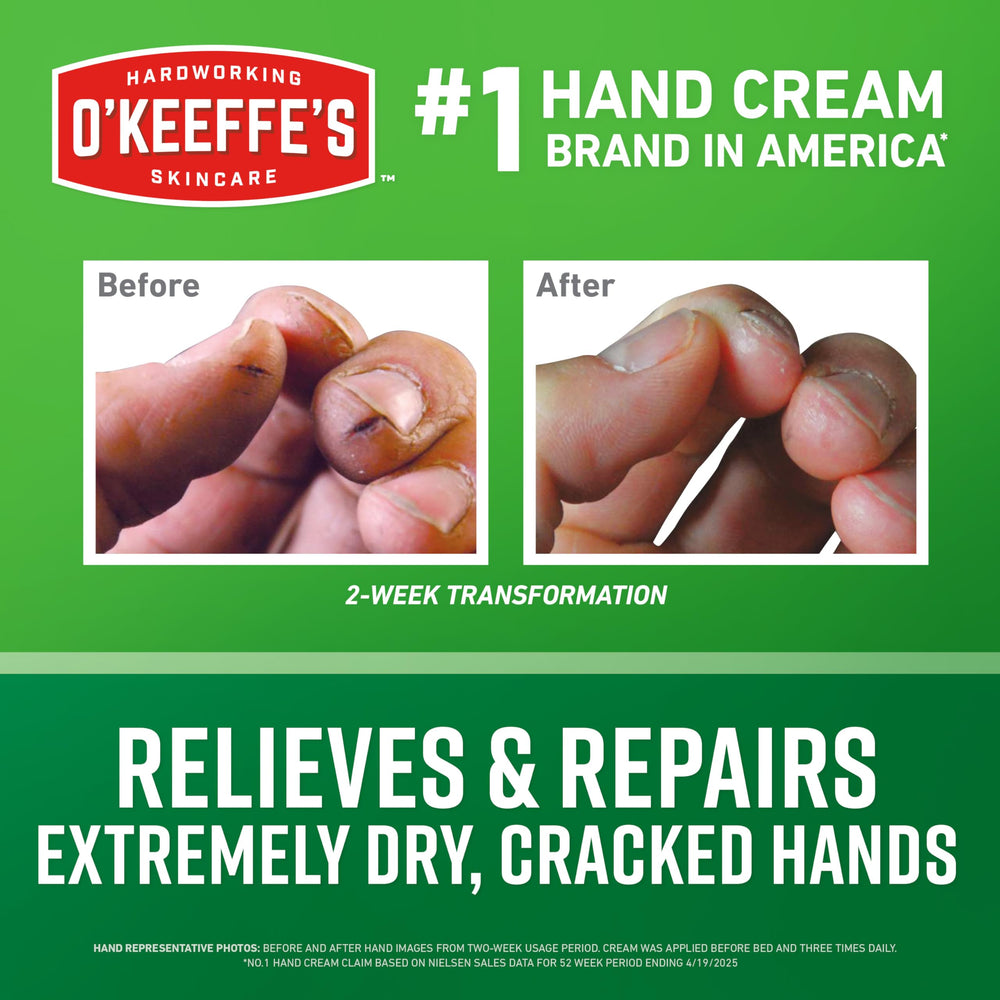 O'Keeffe's Working Hands jar side view for portable, quick relief.