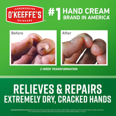 O'Keeffe's Working Hands jar side view for portable, quick relief.