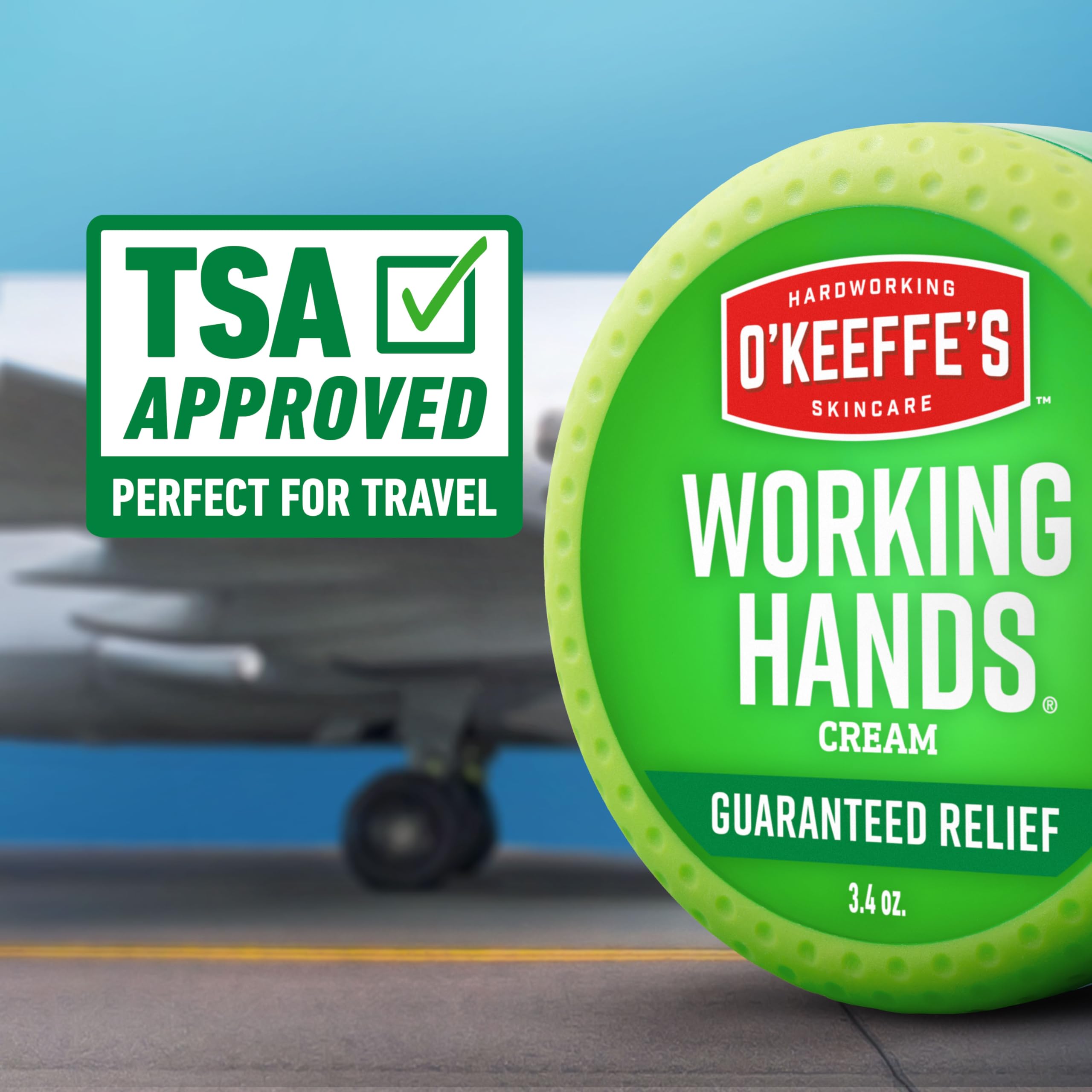O'Keeffe's Working Hands tube closeup, convenient on-the-go application.