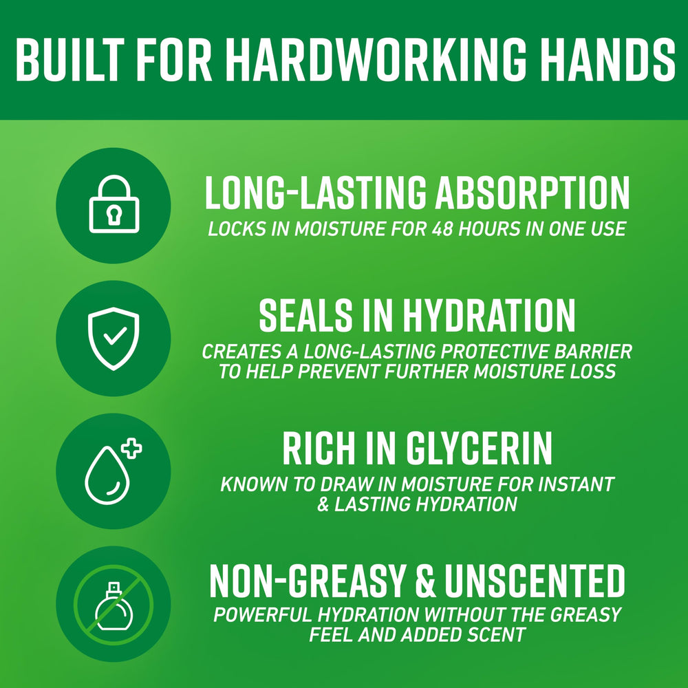 O'Keeffe's Working Hands fast-absorbing formula for busy hands.