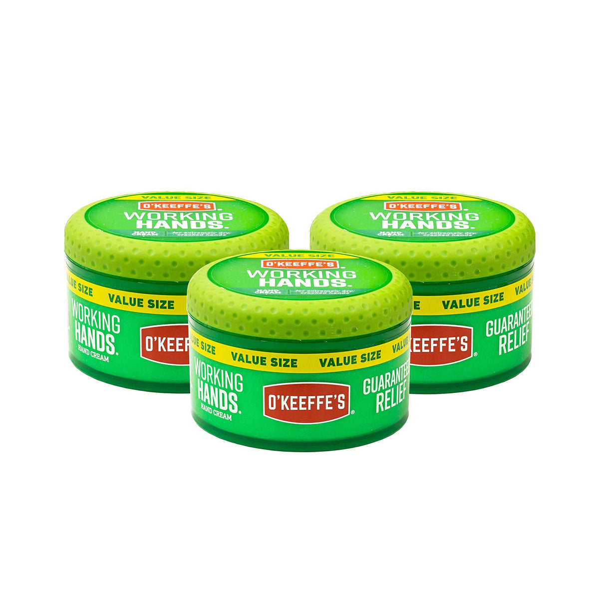 O'Keeffe's Working Hands jar 3-pack provides post-wash moisture and protection