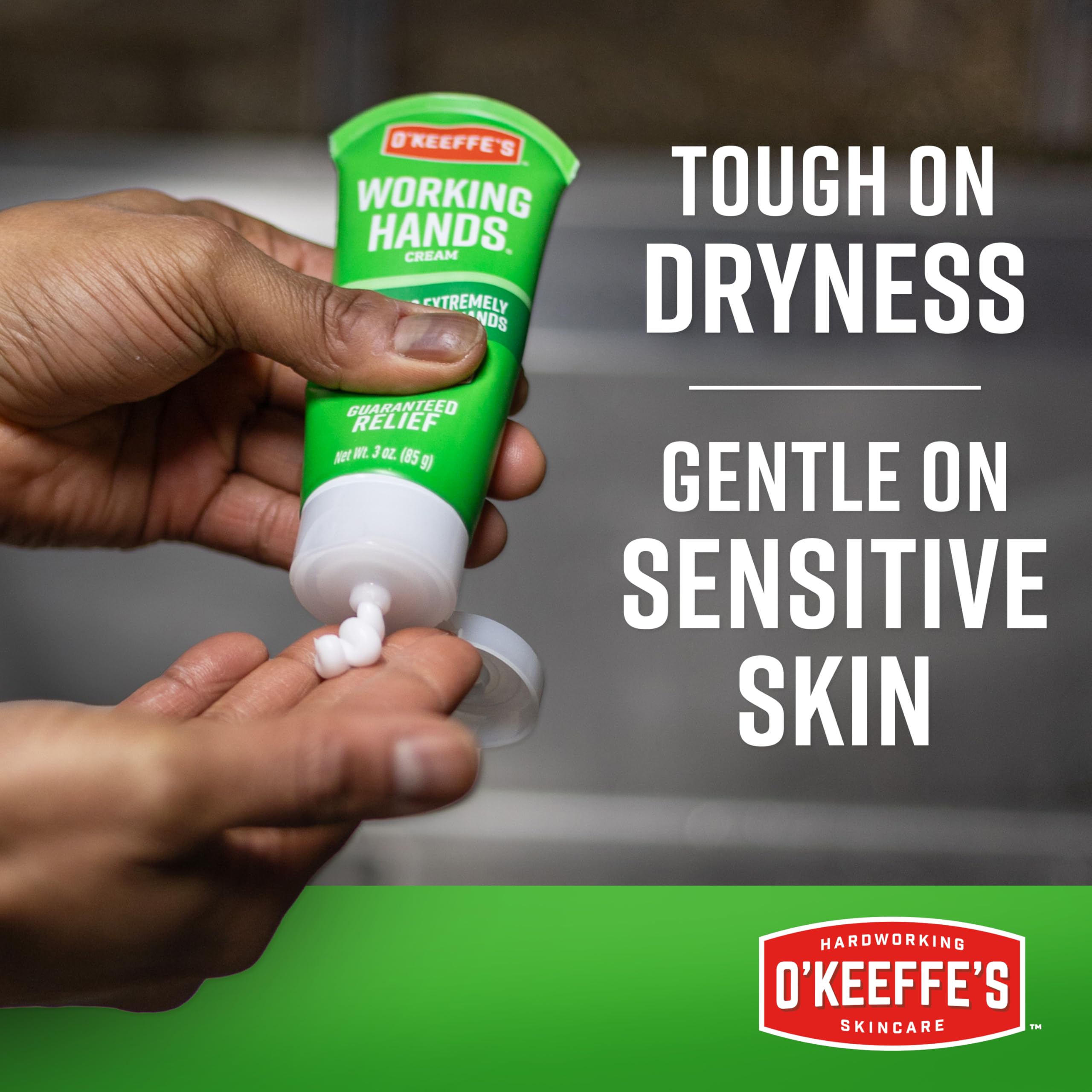 O'Keeffe's Working Hands creates a protective layer that locks in moisture