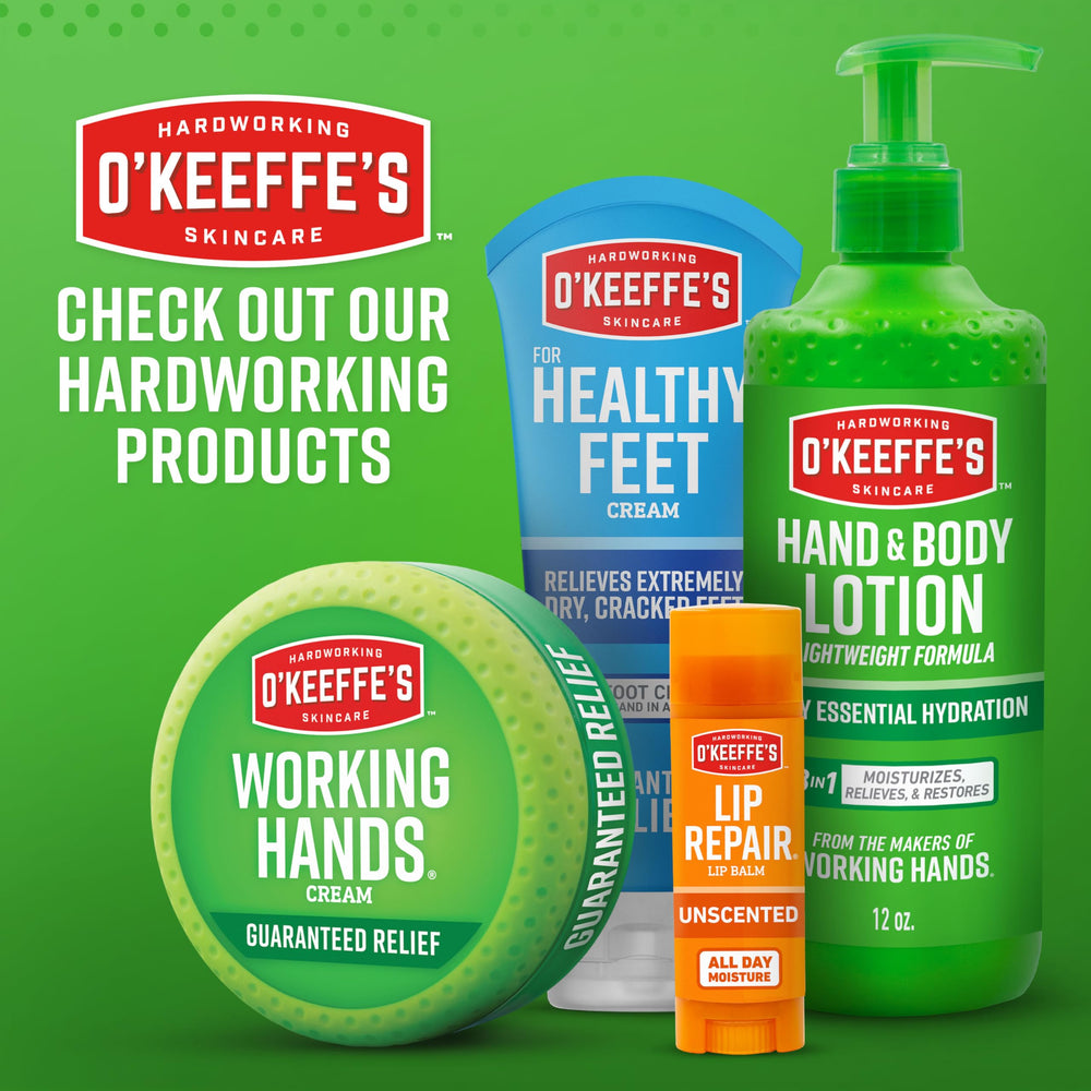 O'Keeffe's Working Hands soothes extremely dry skin.