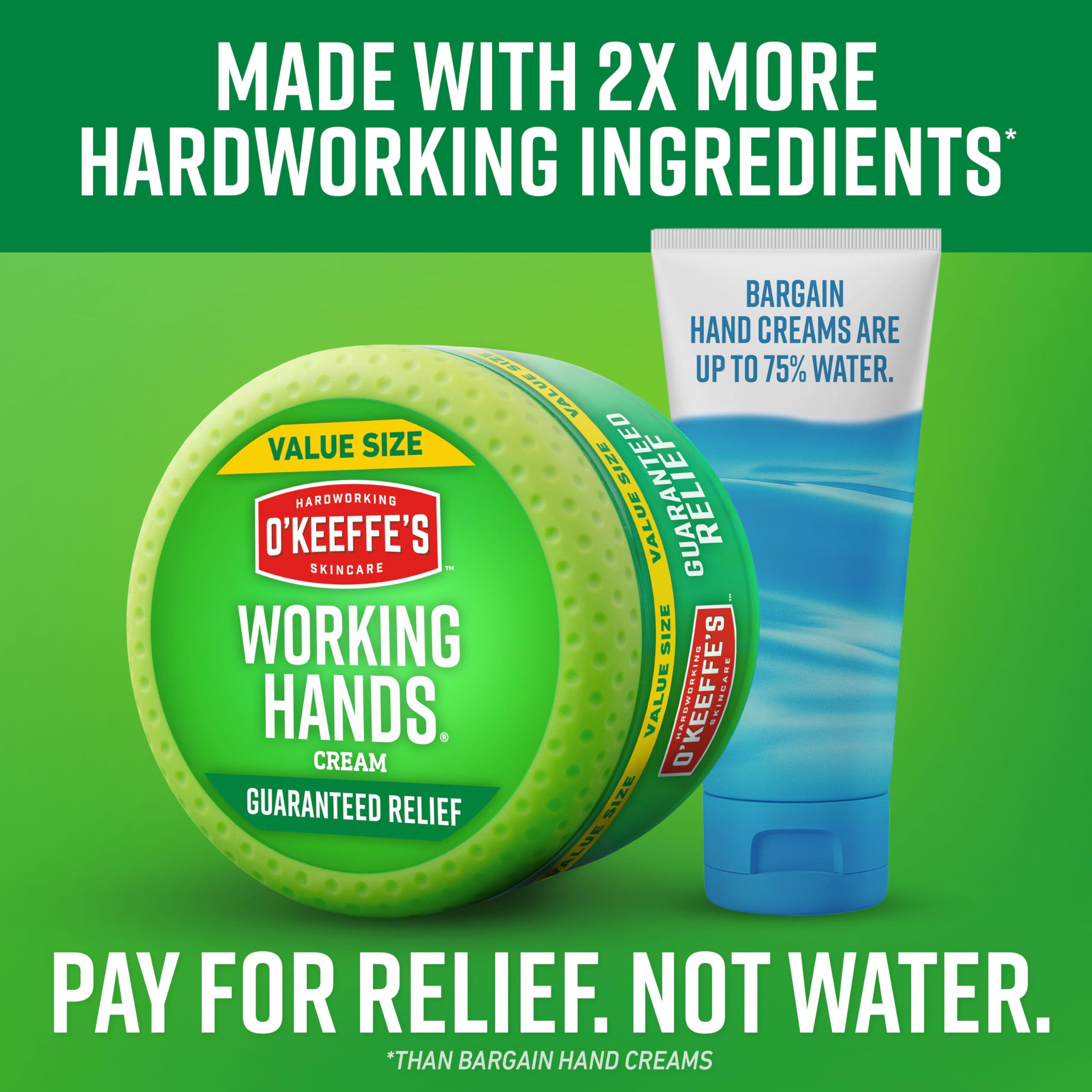 O'Keeffe's Working Hands unscented label closeup on jar