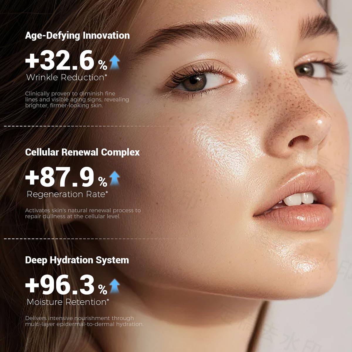 Okela face mask hyaluronic acid serum closeup emphasizes plump, hydrated skin potential.