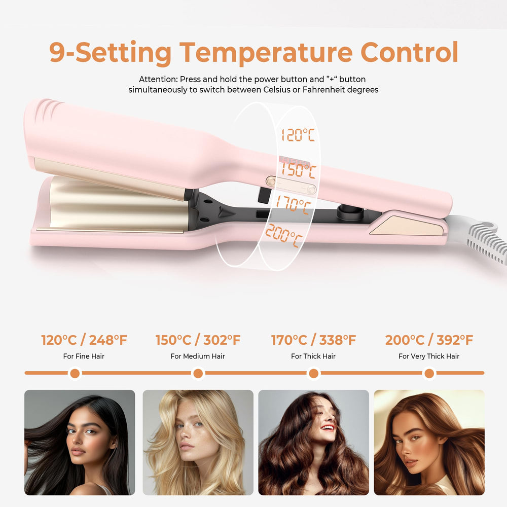 OKWRAP Waver offers 9 temperature settings for different hair types
