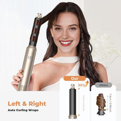 OKWRAP three-temperature drying settings tailor heat for thick, fine, or treated hair.