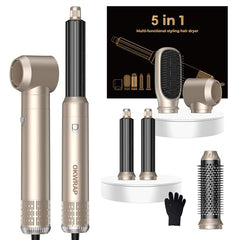 OKWRAP 5-in-1 hair dryer brush set for versatile at‑home styling with straight and curly looks.