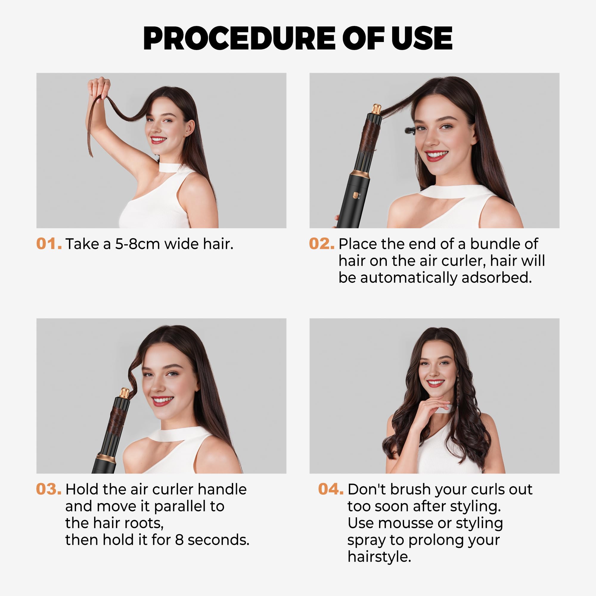 OKWRAP auto-wrap air curler 1.25-inch delivers effortless curling with Coanda airflow.
