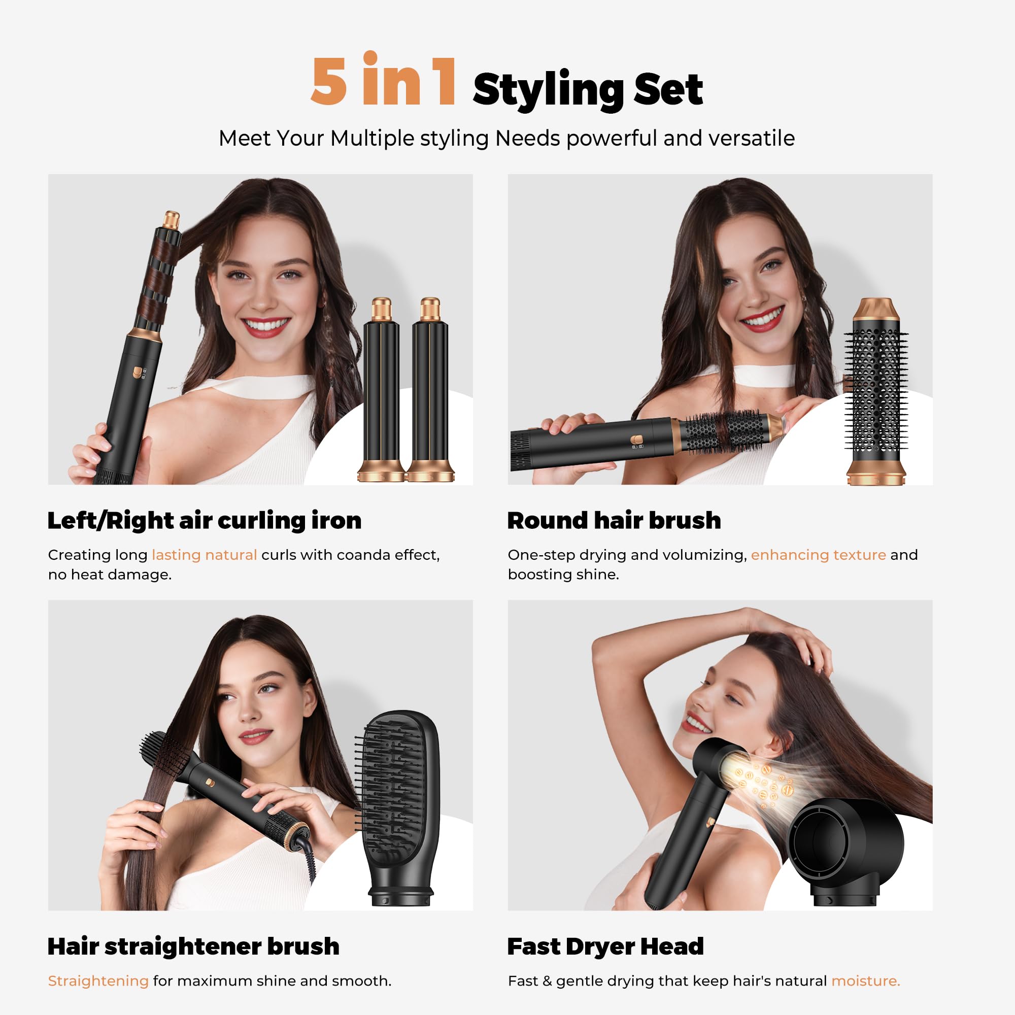 OKWRAP coanda-effect auto-wrap curler creates voluminous, smooth curls with minimal effort.