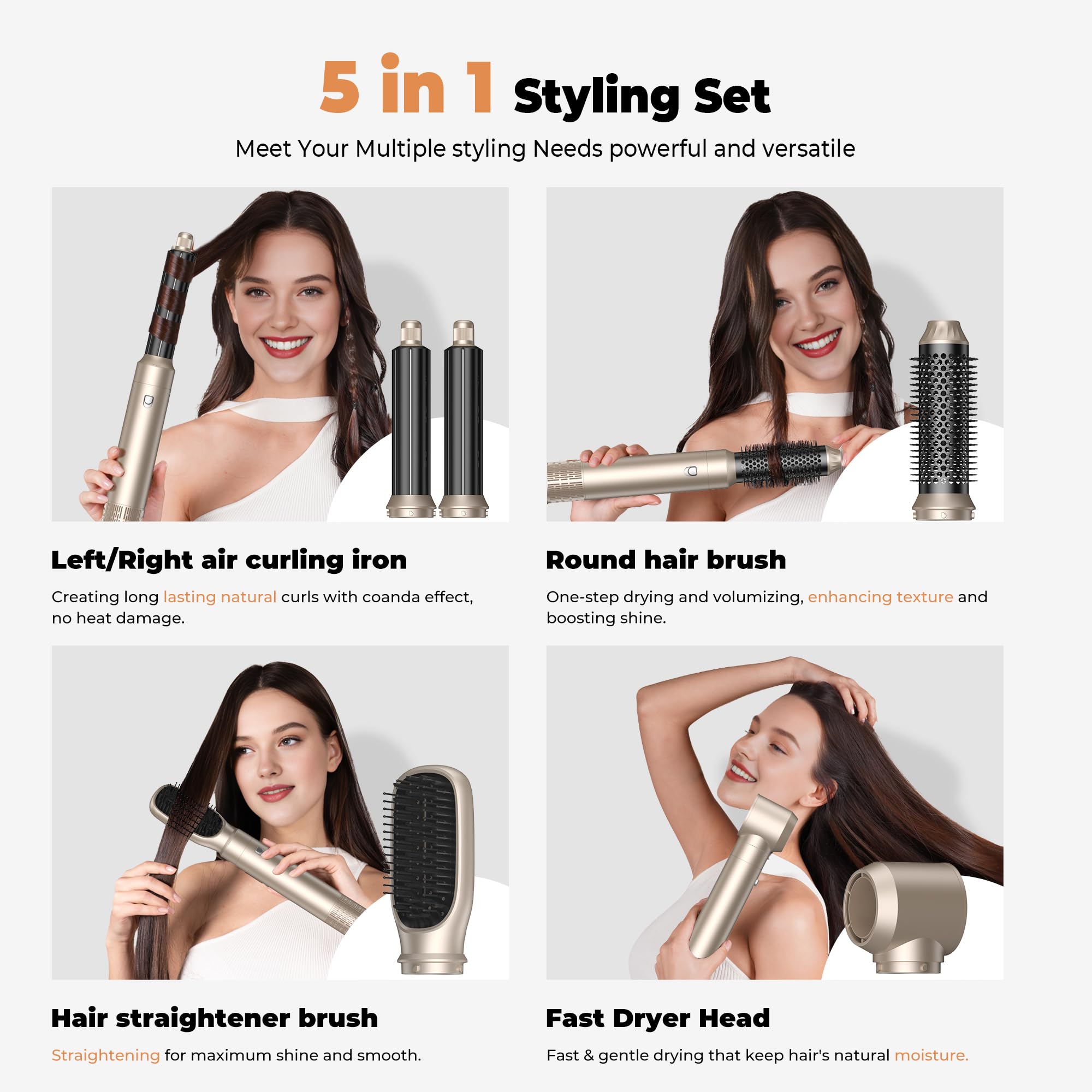OKWRAP detachable air curler wands offer versatile direction control for quick, varied curls.