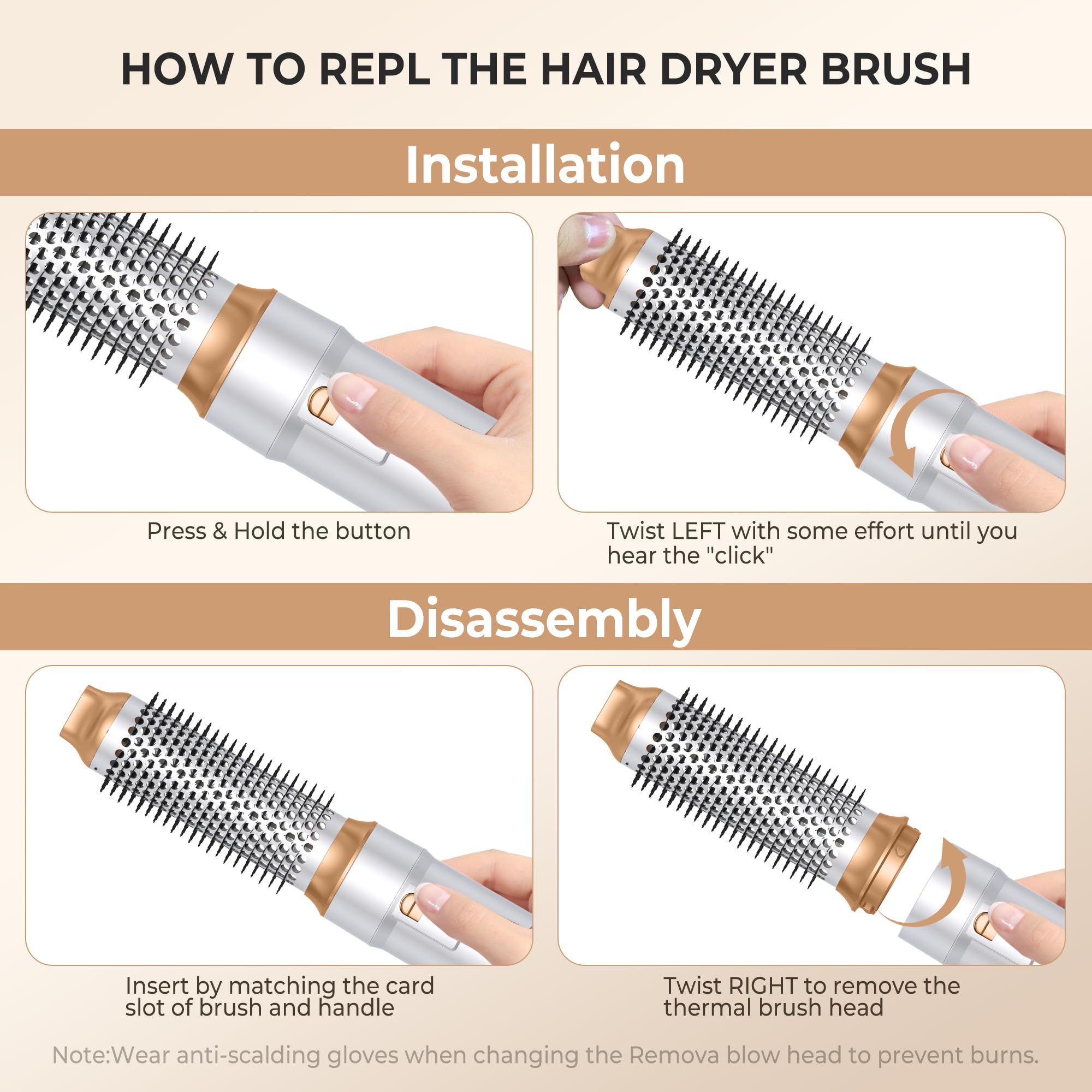 OKWRAP massage hot brush provides a gentle scalp massage while you style.