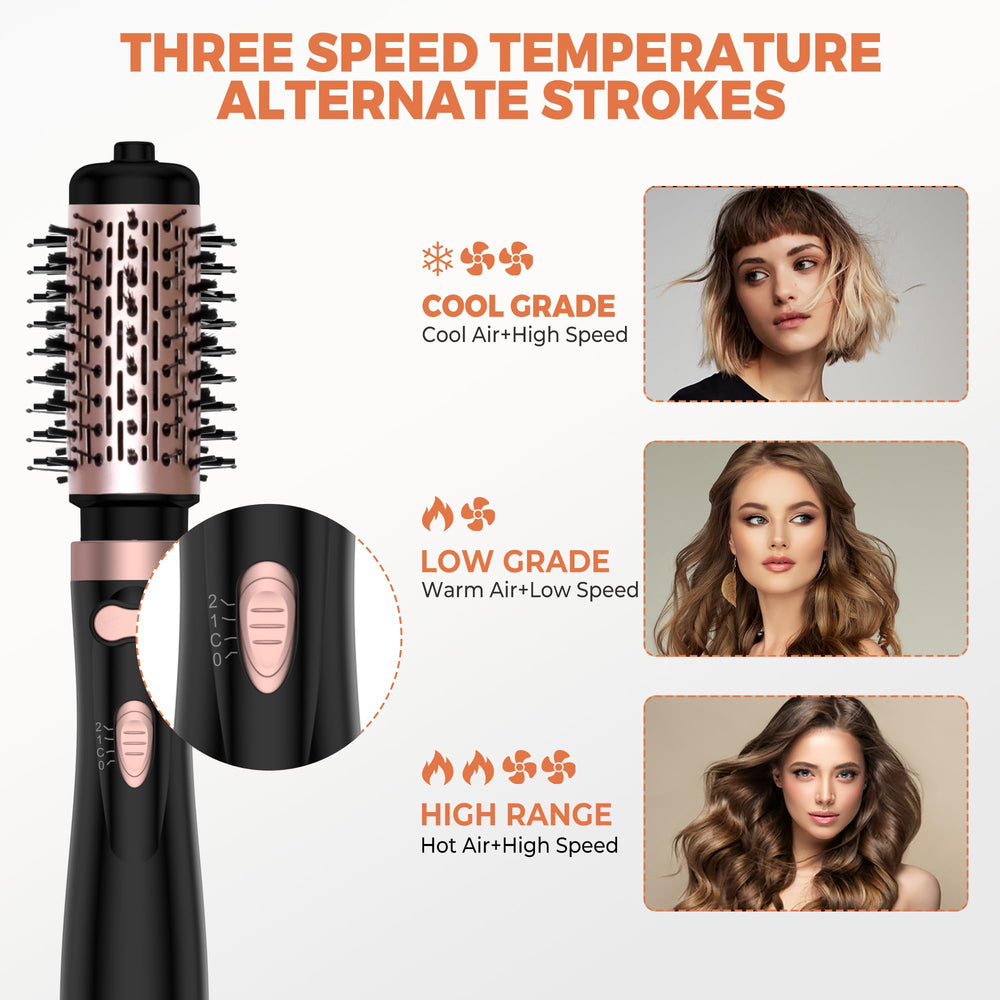 OKWRAP natural bristle rotating brush minimizes snag and adds shine