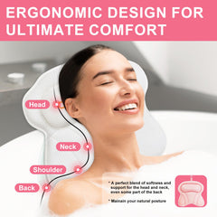 Olaemuo bath pillow suction cups secure it firmly during tub use