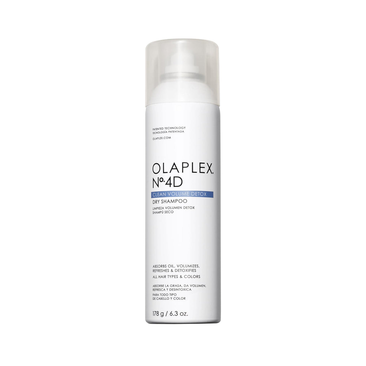 Olaplex Nº.4D front can showing clean packaging and volume benefit