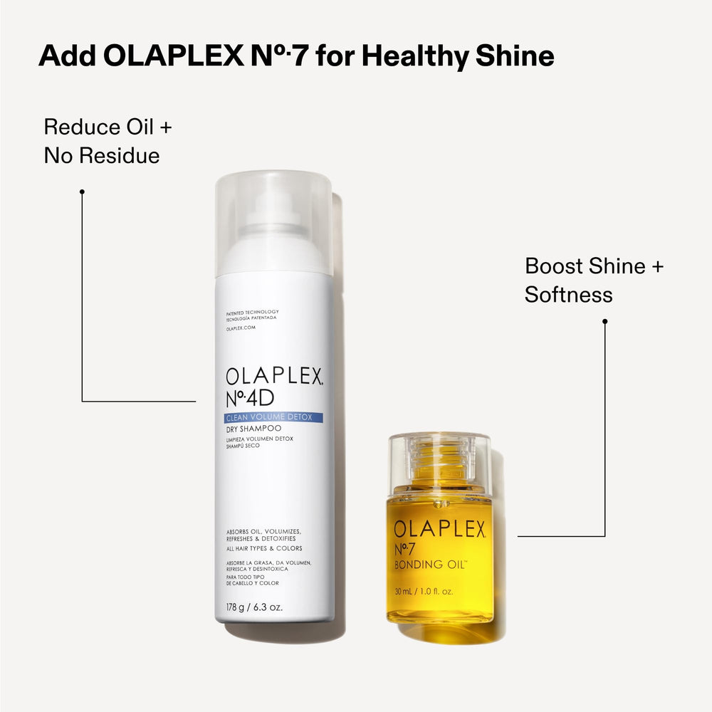 Olaplex Nº.4D next to a ruler to show 178 g can size and travel-friendly benefit