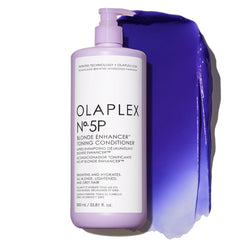 Olaplex Nº.5P front bottle showing purple conditioner and brand benefit