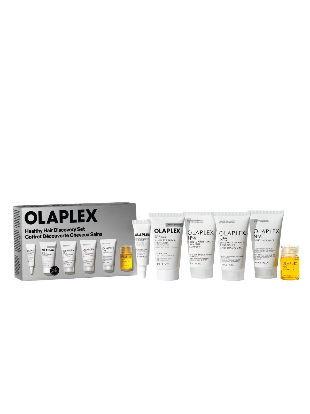Olaplex discovery set front packaging showing full routine and benefits