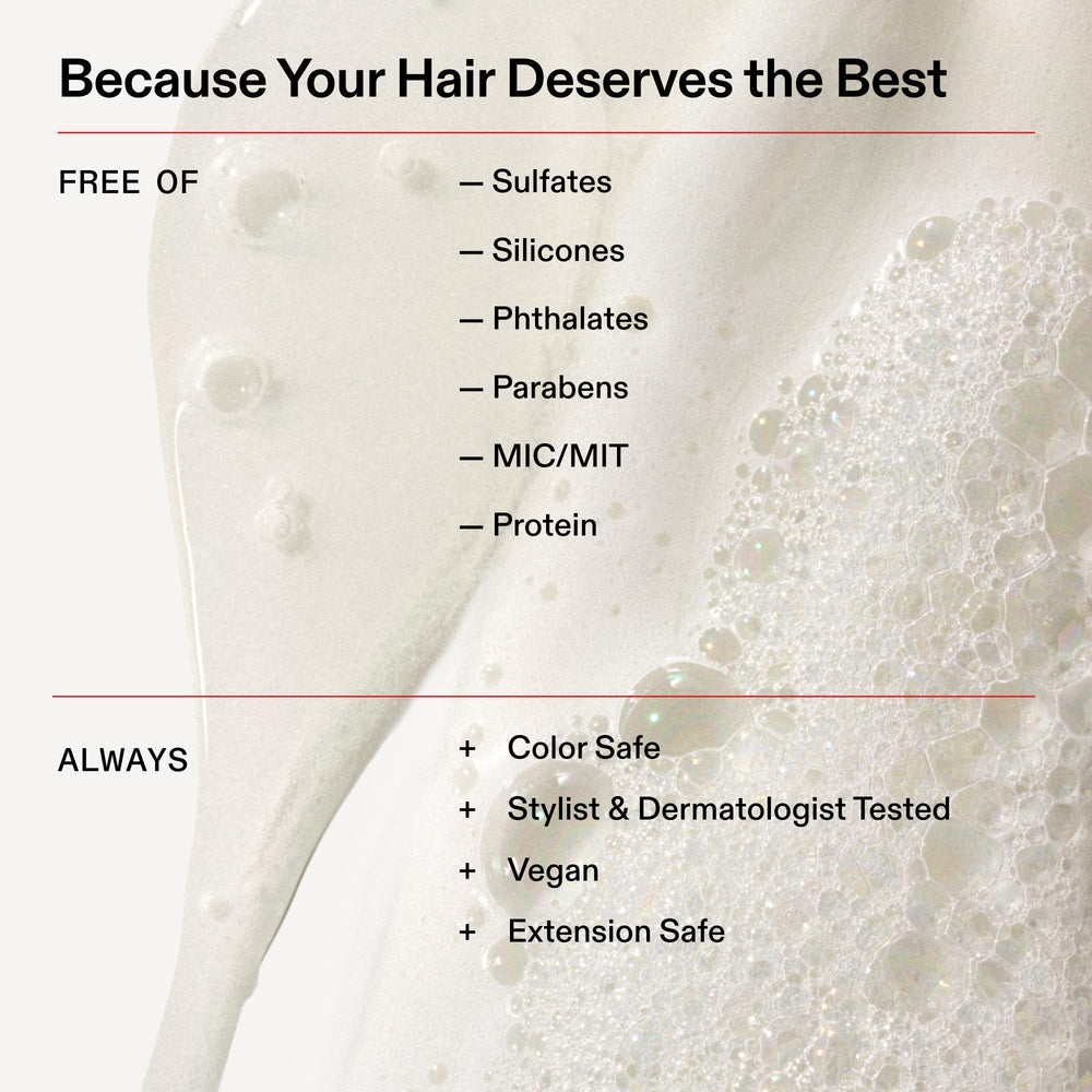 Olaplex product label and ingredients list highlighting the broad-spectrum clarifying system benefits