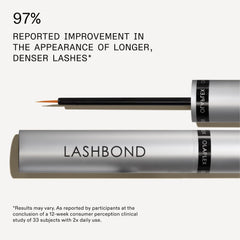 Olaplex Lashbond in-use application on upper lash line showing simple morning and night routine