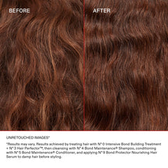 Applying Olaplex N°.0 to hair sections to prime strands for improved repair