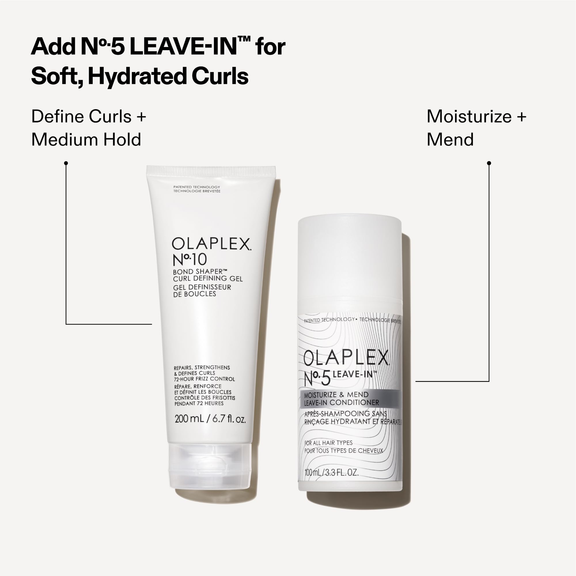 Olaplex Nº.10 next to a ruler showing the 200 mL scale for travel planning