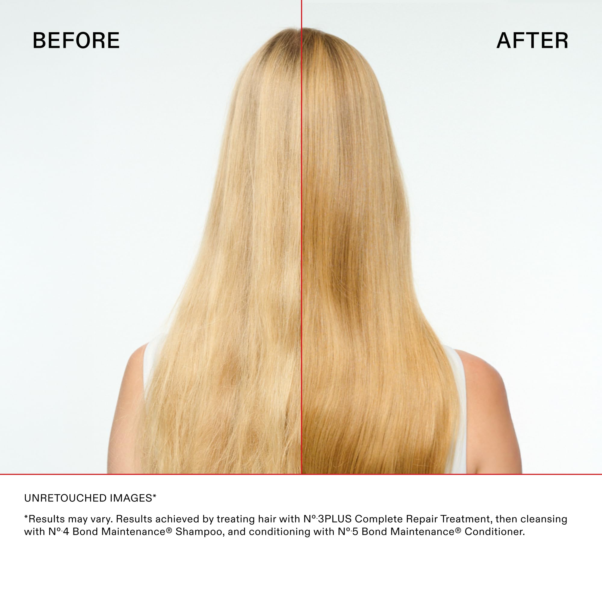 Olaplex N°.3PLUS 250 mL bottle next to a ruler demonstrating actual product size