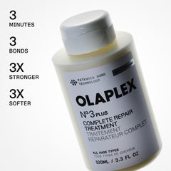 Olaplex N°3PLUS tube close-up showing texture and repair-focused formula