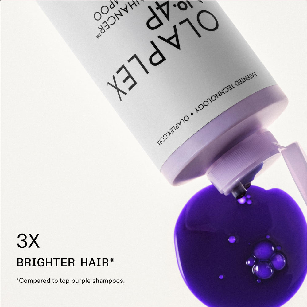 Olaplex No.4P back label visible with directions and ingredient clarity benefit