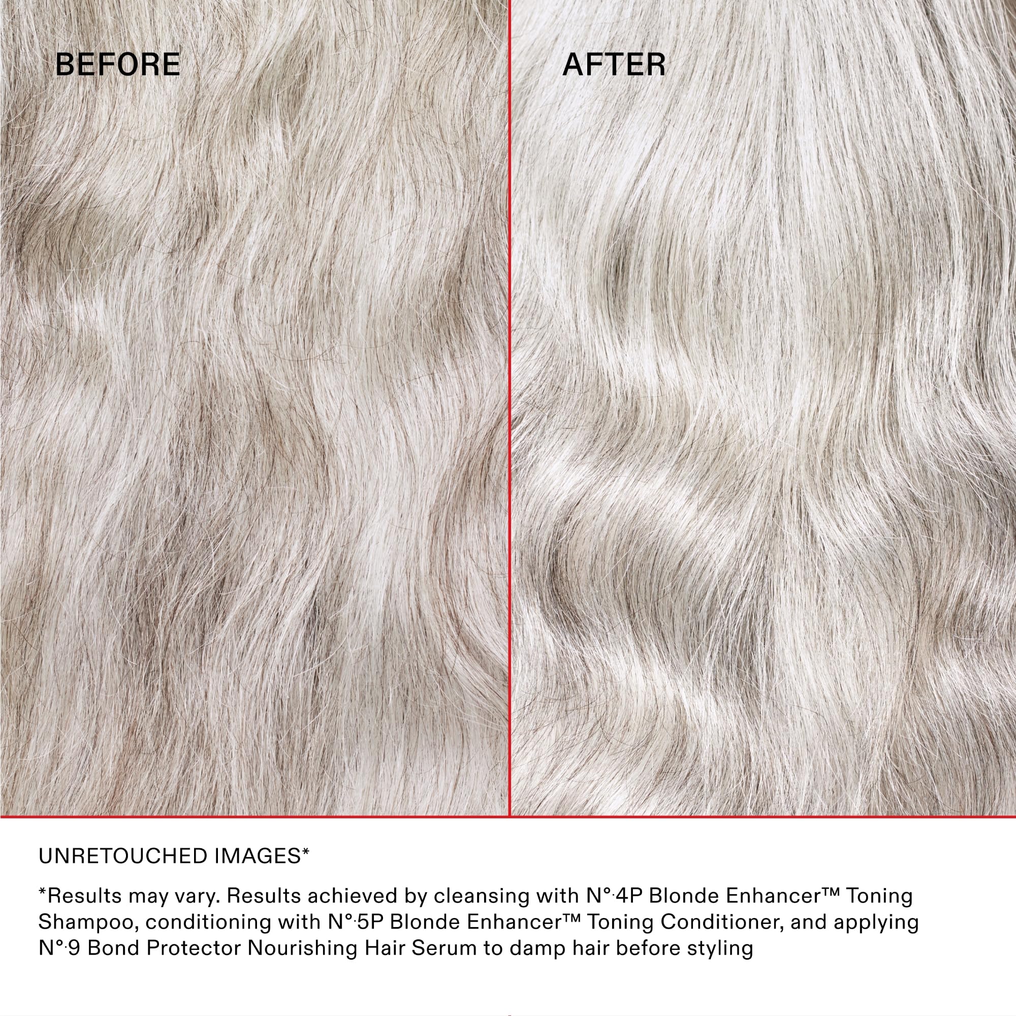 Olaplex No.4P shampoo in palm showing concentrated formula and efficient use benefit