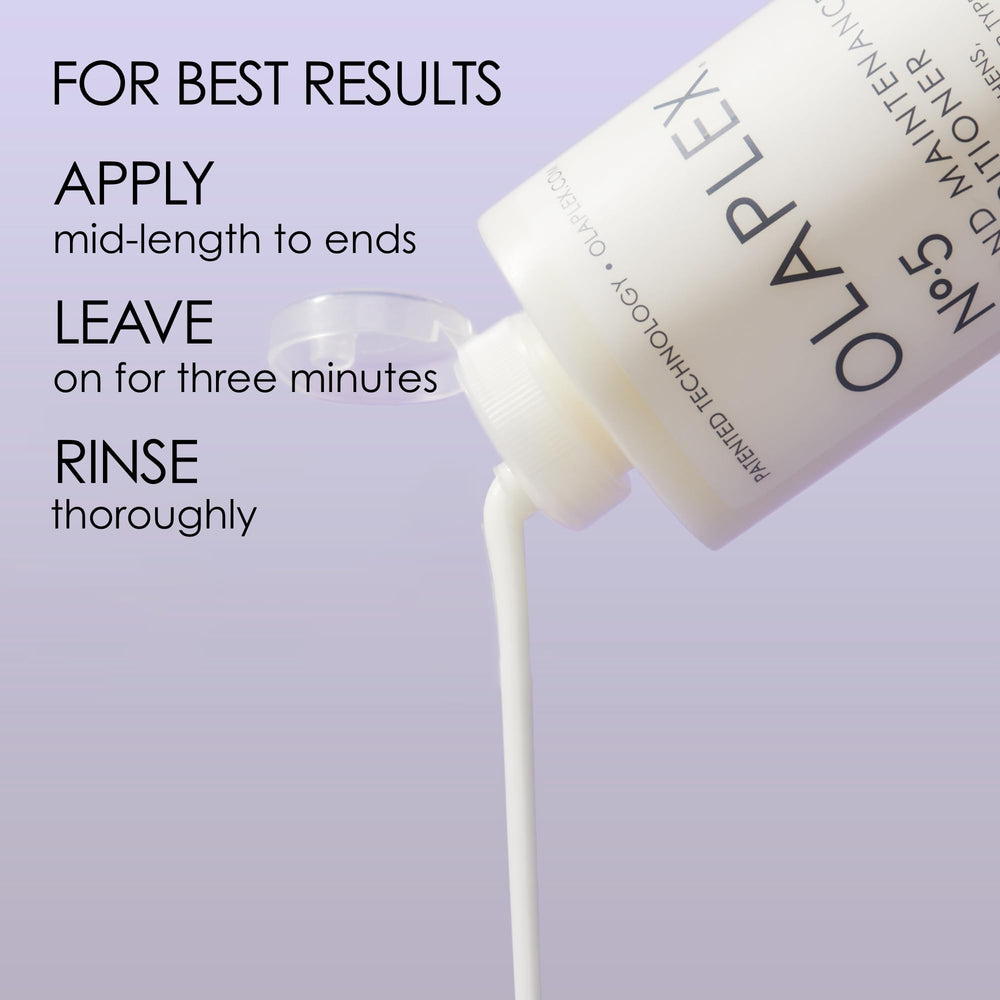 Olaplex Nº.5 close-up ingredient label highlighting panthenol and glycerin benefits