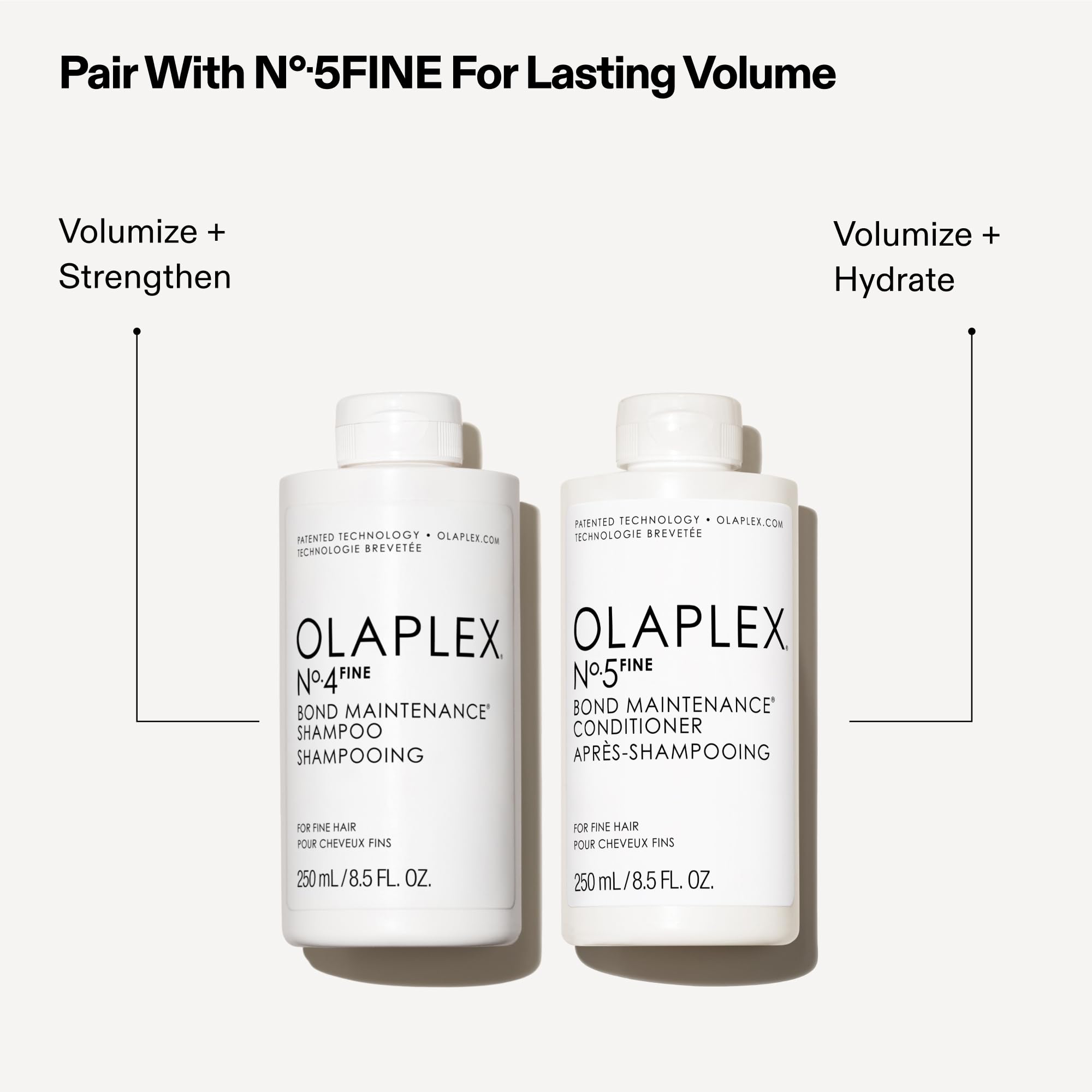 Olaplex Nº.5FINE ingredient callout highlighting bond-building technology benefit