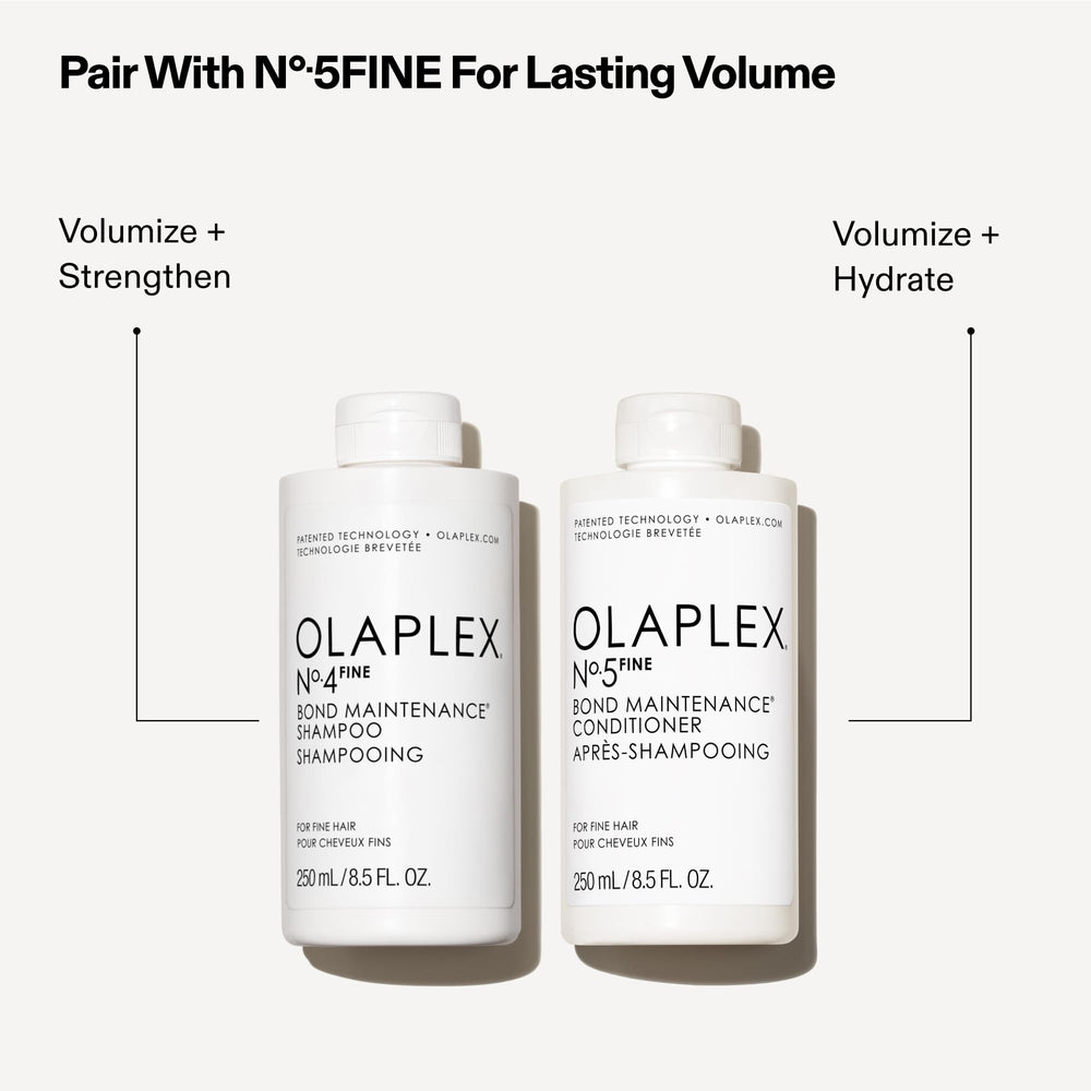 Olaplex Nº.5FINE ingredient callout highlighting bond-building technology benefit