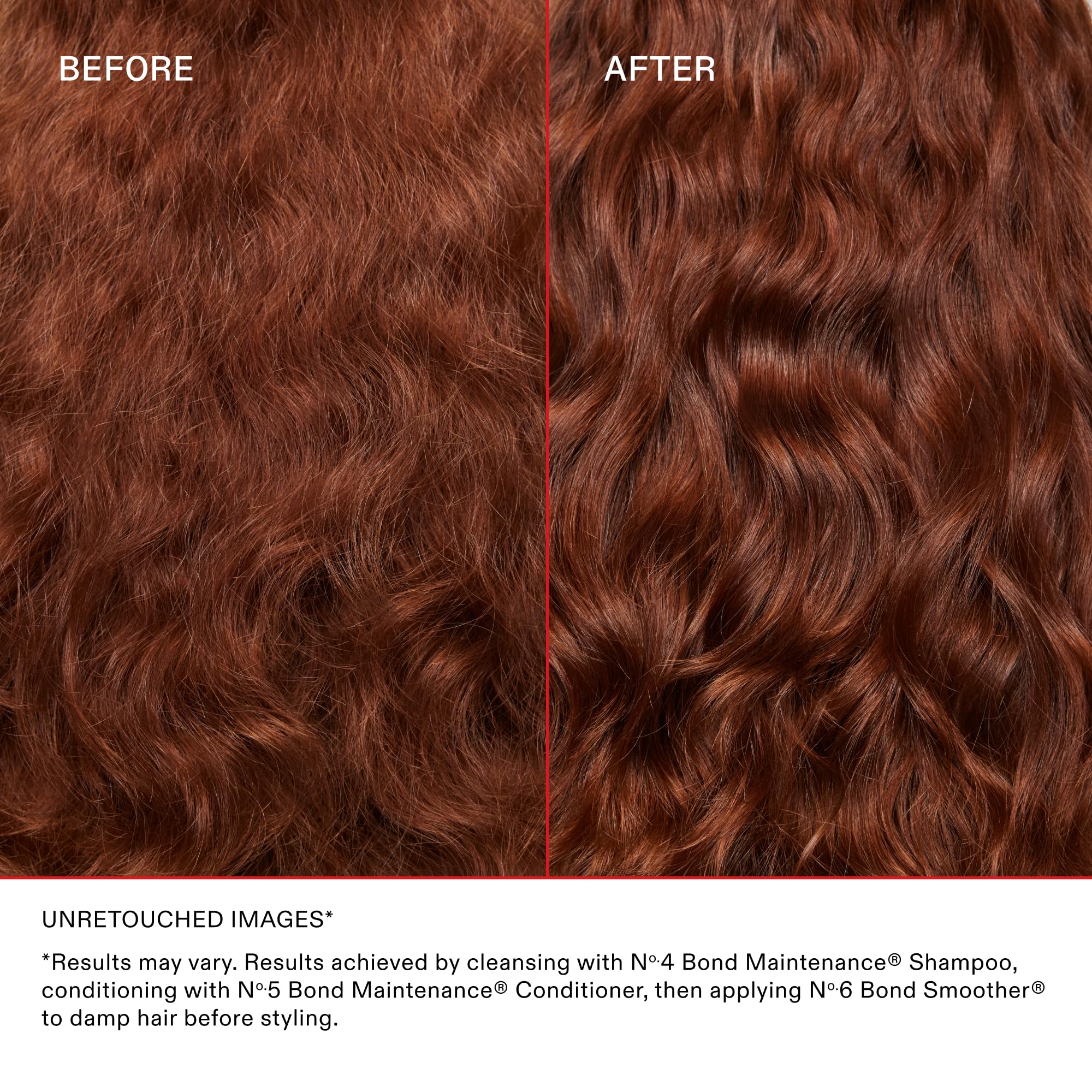 Olaplex No.6 applied to damp curly hair showing frizz control