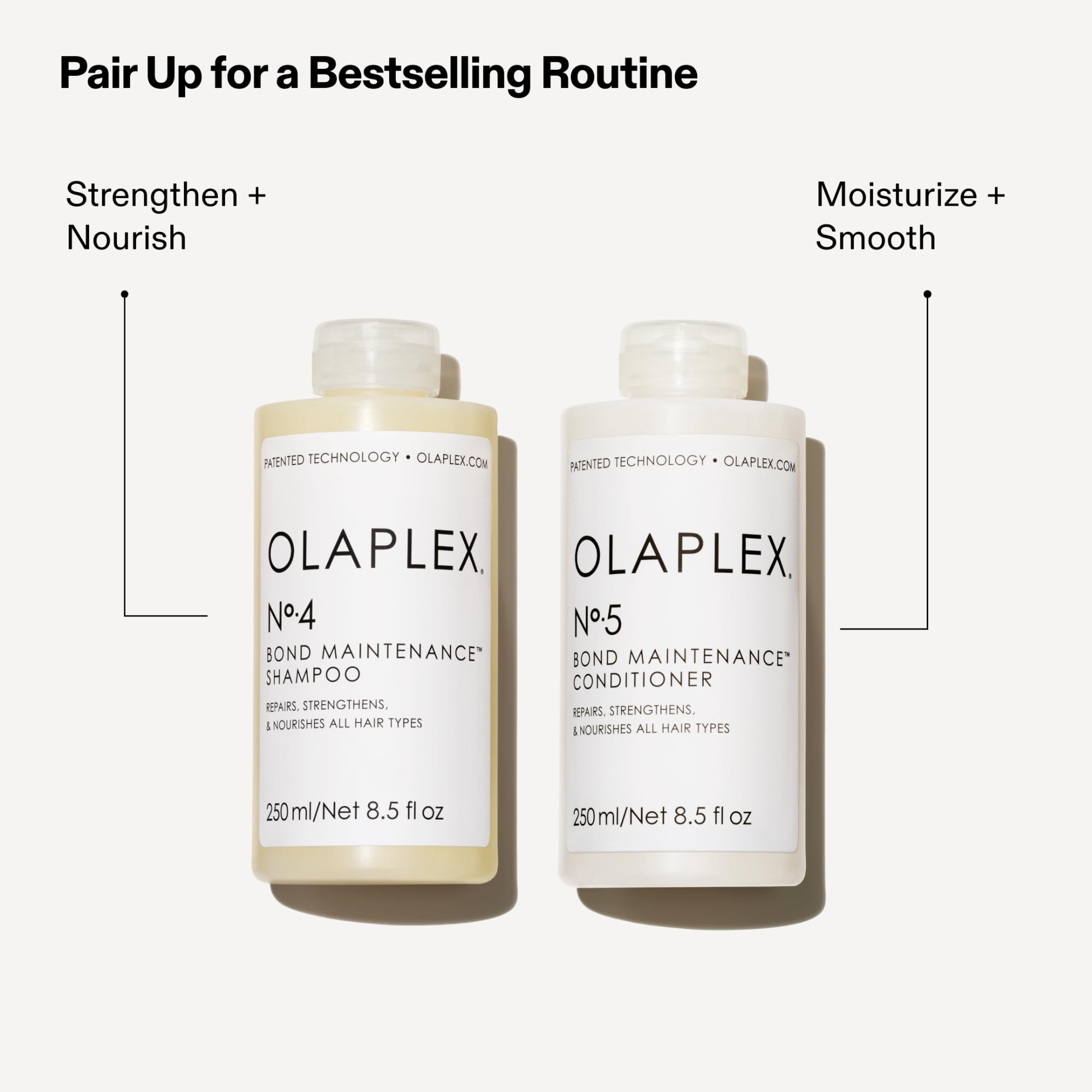 Olaplex retail packaging beside bottle signaling premium presentation and protection